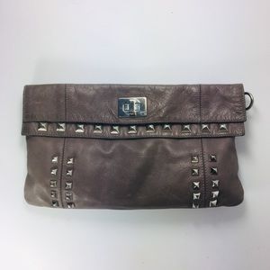 L’incontro Lambskin studded clutch